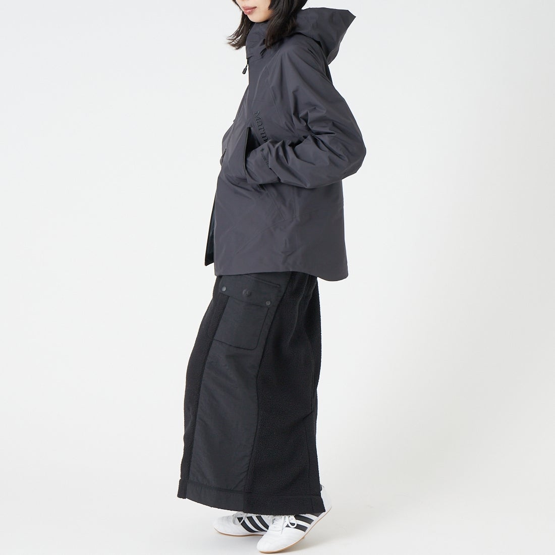 Marmot [マーモット] ゴアテックス フレイジャケット [MTSS26MRN001] BLACK &&モデル身長：162cm 着用サイズ：S&&
