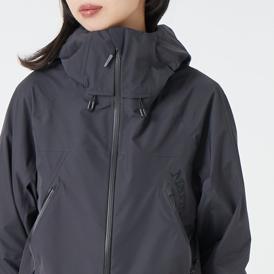 Marmot [マーモット] ゴアテックス フレイジャケット [MTSS26MRN001] BLACK &&モデル身長：162cm 着用サイズ：S&&