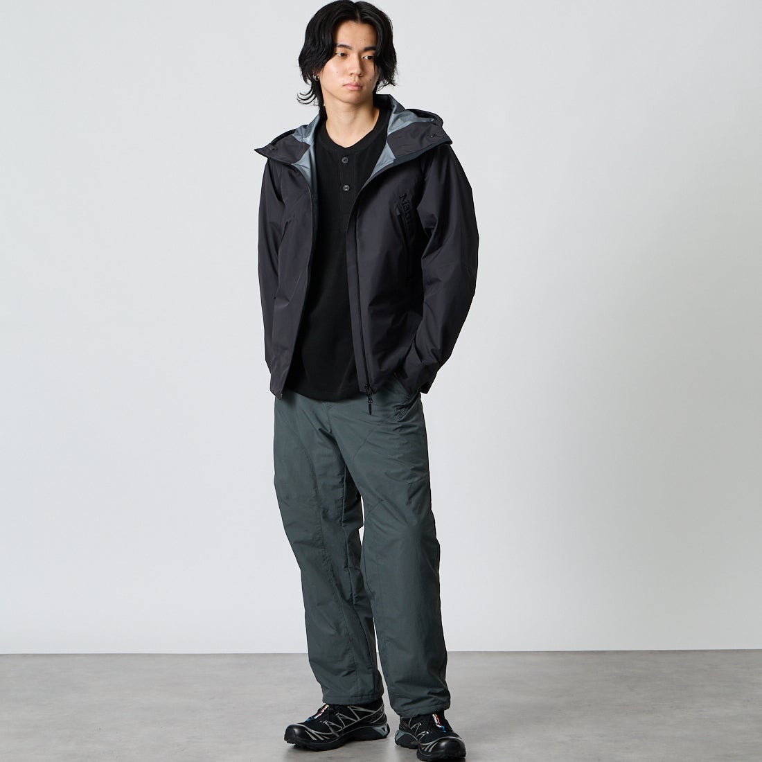 Marmot [マーモット] ゴアテックス フレイジャケット [MTSS26MRN001] BLACK &&モデル身長：177cm 着用サイズ：M&&