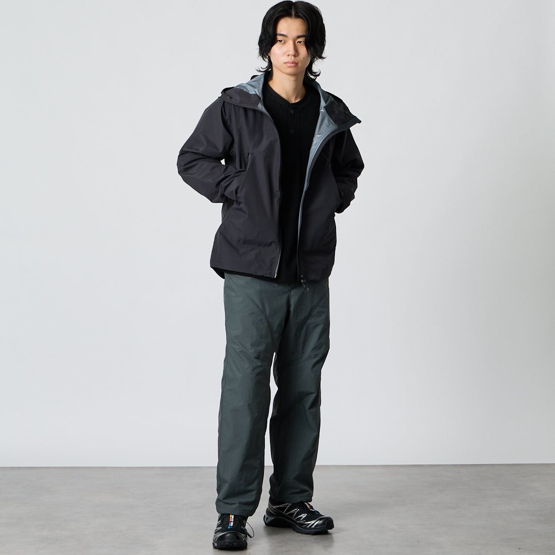 Marmot [マーモット] ゴアテックス フレイジャケット [MTSS26MRN001] BLACK &&モデル身長：177cm 着用サイズ：M&&
