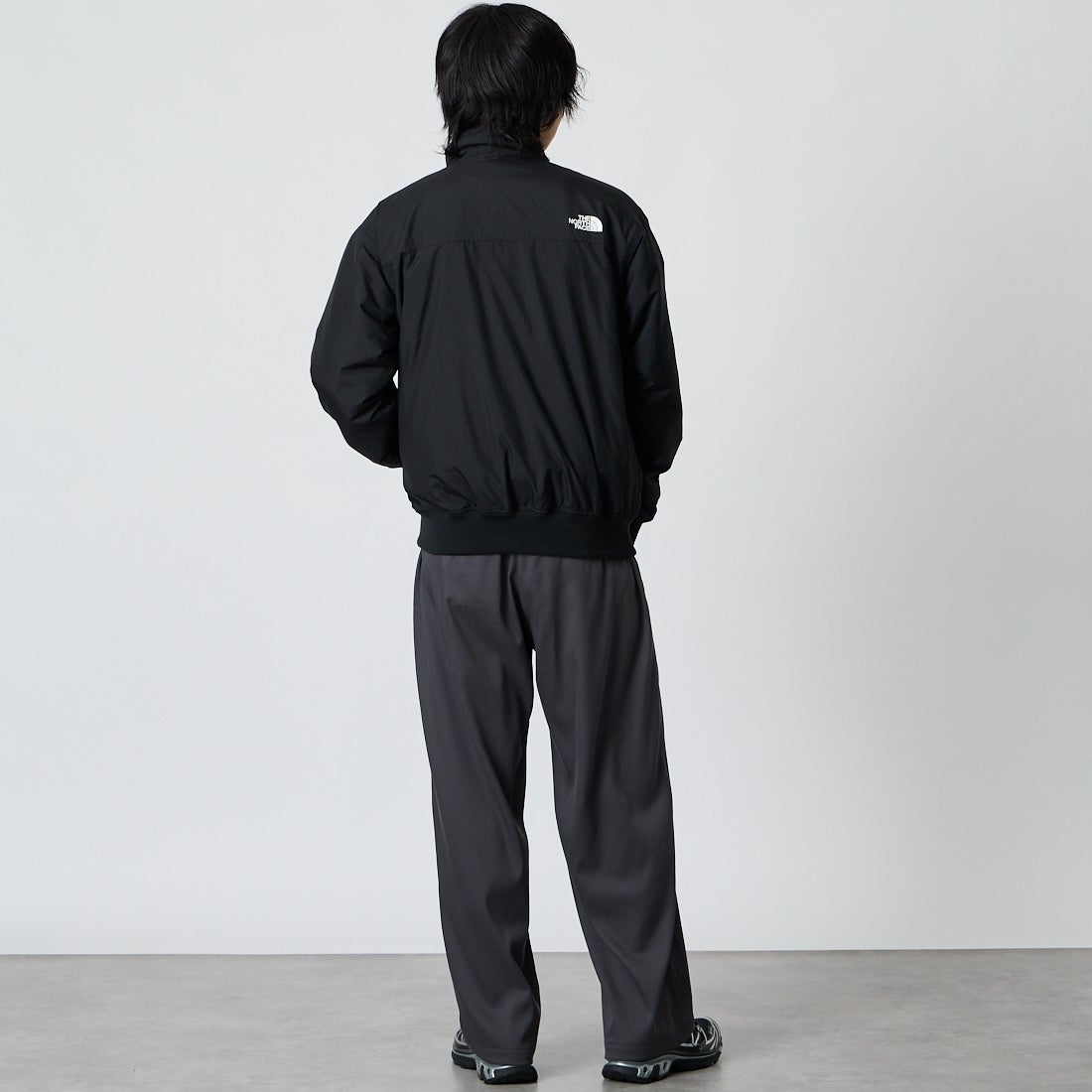 Noir Fabrik [ヌワールファブリック] ミニマルワイドスラックス [NF-264-061] CHARCOAL &&モデル身長：177cm 着用サイズ：46&&