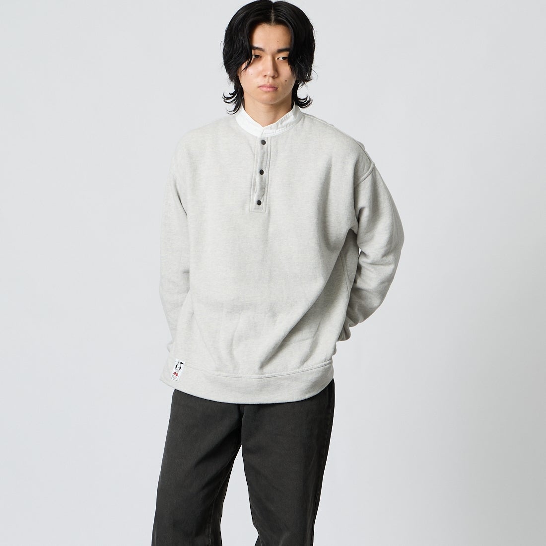 G005 H/GRY&&モデル身長：177cm 着用サイズ：M&&