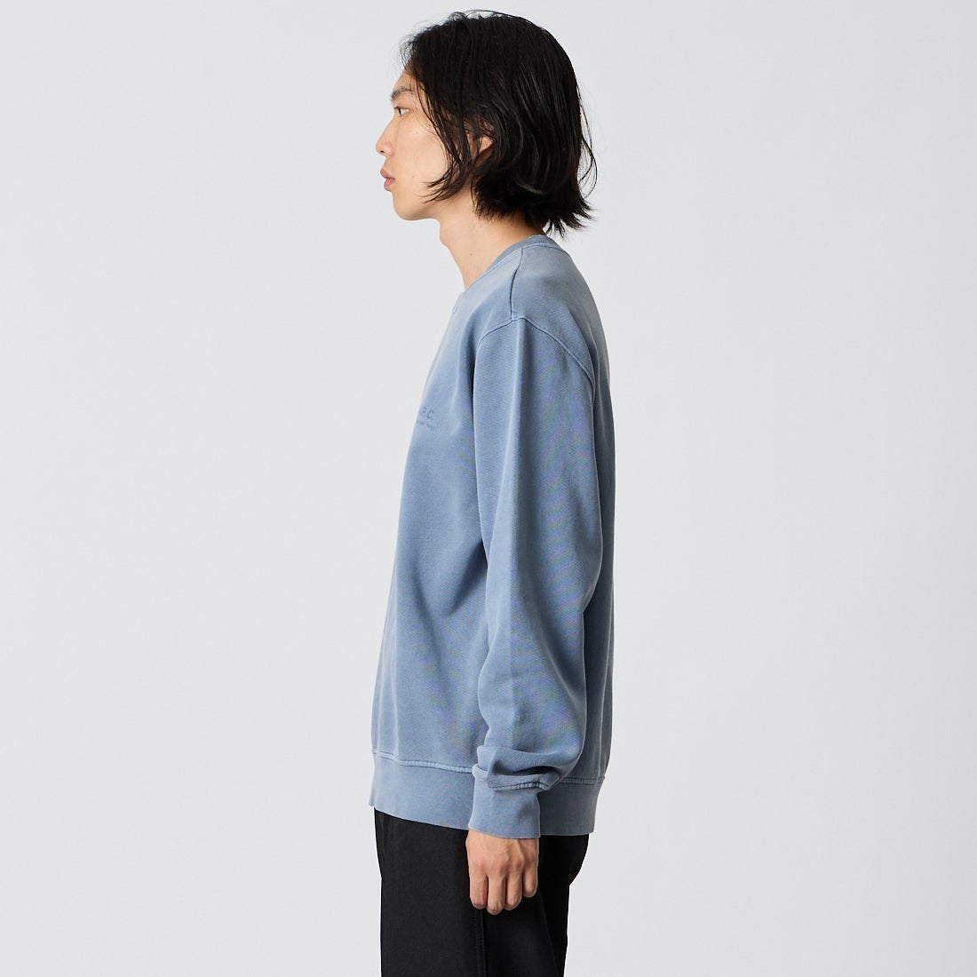 A.P.C. [アー・ペー・セー] Fernando スウェットシャツ [SWEATSHIRT-FERNANDO] 35 BLUE GR &&モデル身長：175cm 着用サイズ：M&&