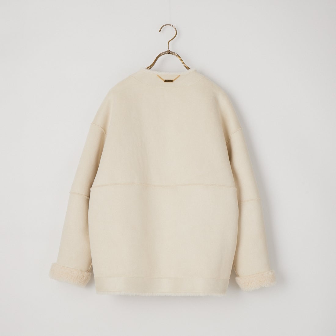 MICA&DEAL [マイカアンドディール] リバーシブルノーカラーボアコート [0126407320] OFF WHITE