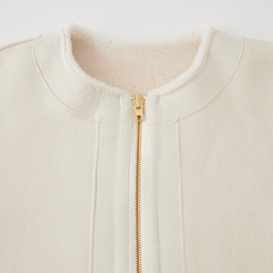 MICA&DEAL [マイカアンドディール] リバーシブルノーカラーボアコート [0126407320] OFF WHITE