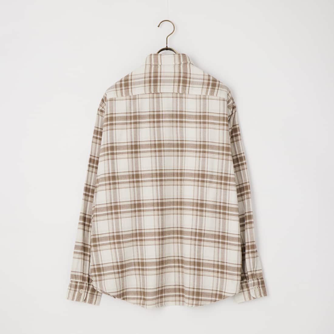 DANTON [ダントン] レギュラーカラー フランネルチェックシャツ [DT-B0477BNL] BEIGE CHEC