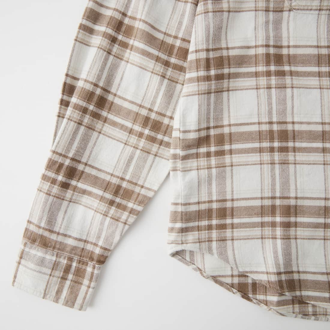 DANTON [ダントン] レギュラーカラー フランネルチェックシャツ [DT-B0477BNL] BEIGE CHEC