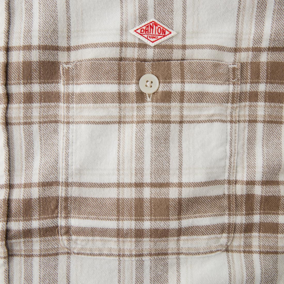 DANTON [ダントン] レギュラーカラー フランネルチェックシャツ [DT-B0477BNL] BEIGE CHEC
