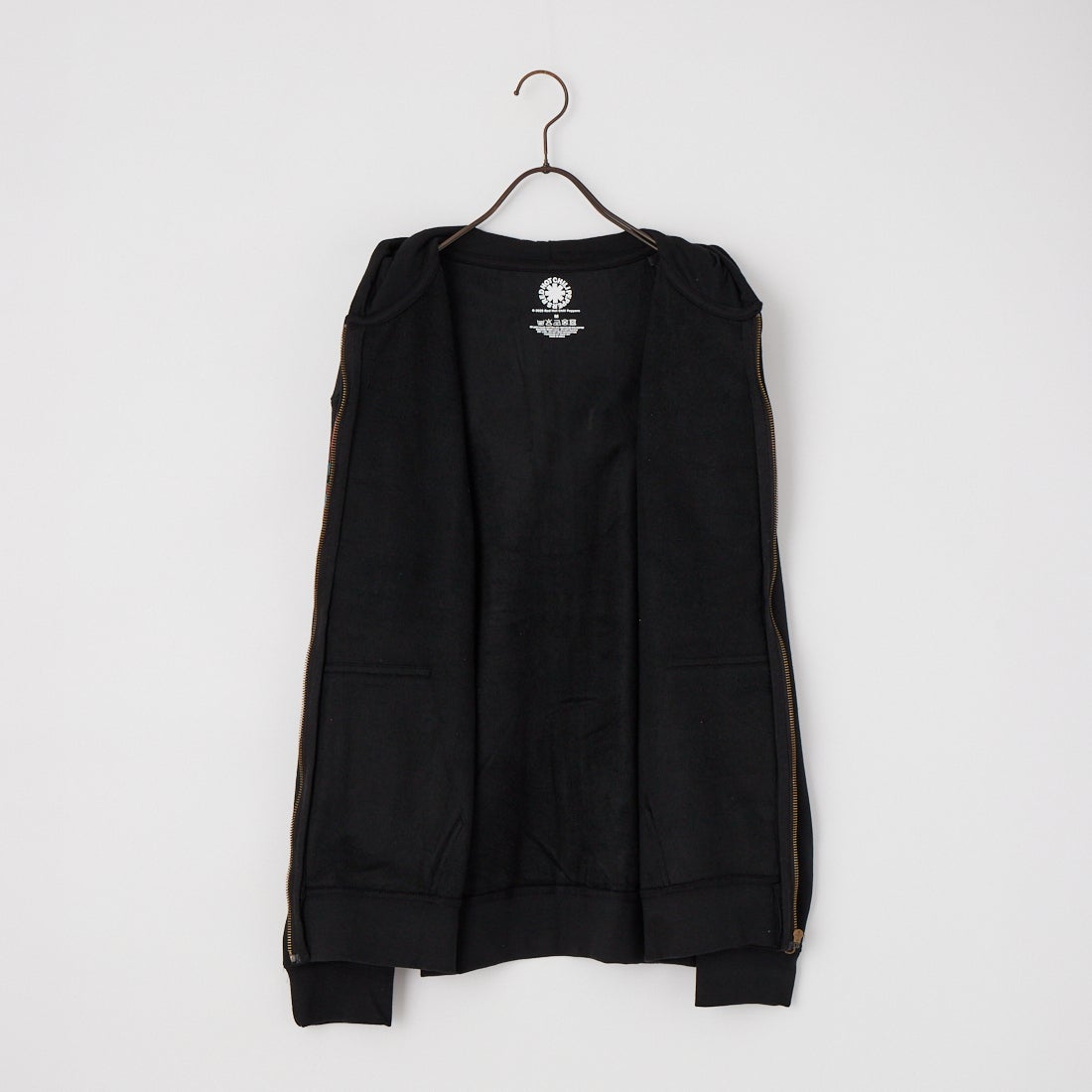MUSIC TEE [ミュージックティー] R.H.C.P ショックロゴフルジップパーカー [SHOCK-LOGO] BLACK