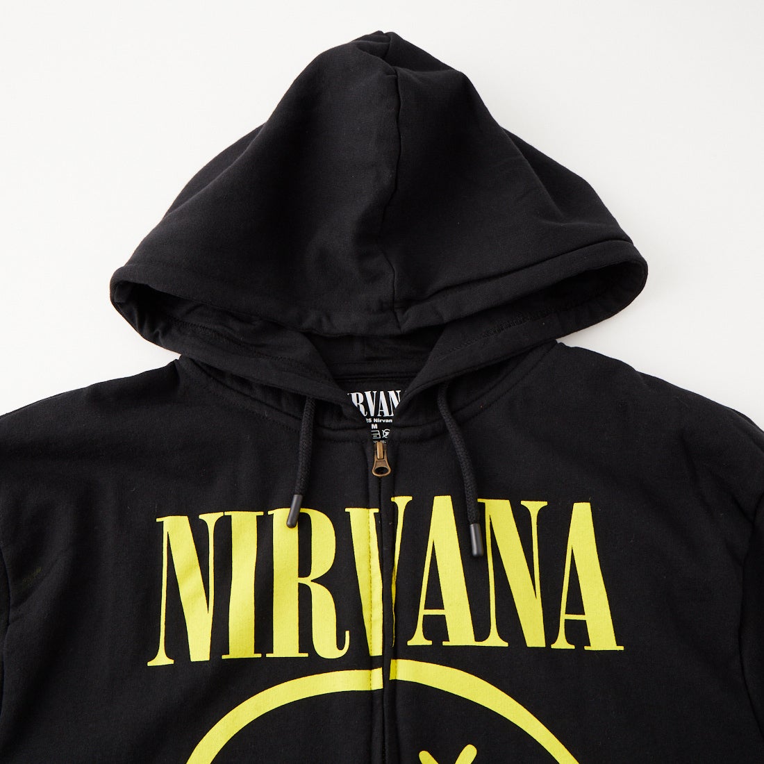 MUSIC TEE [ミュージックティー] NIRVANA ハッピーフェイスフルジップパーカー [HAPPY-FACE] BLACK
