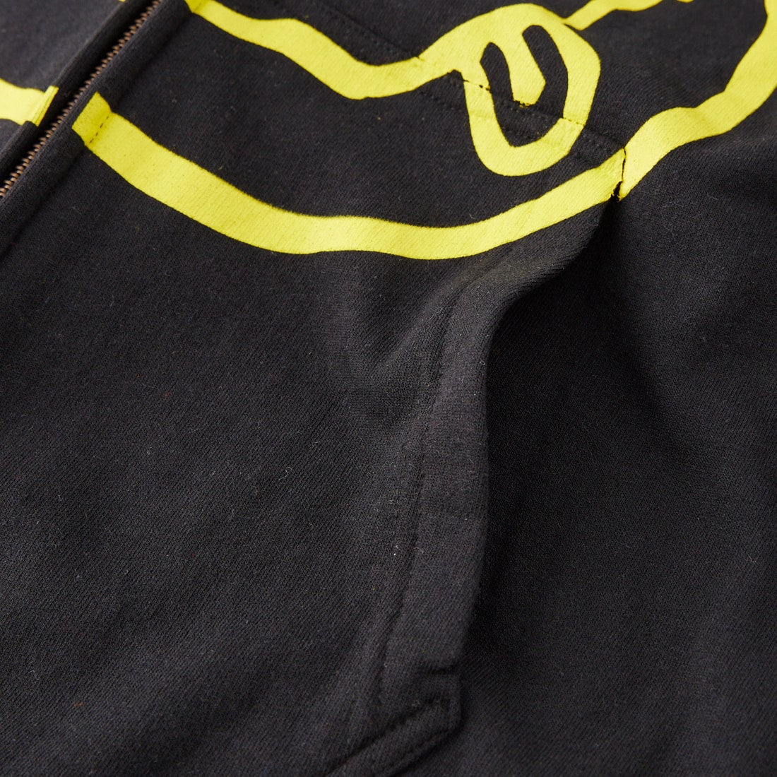 MUSIC TEE [ミュージックティー] NIRVANA ハッピーフェイスフルジップパーカー [HAPPY-FACE] BLACK