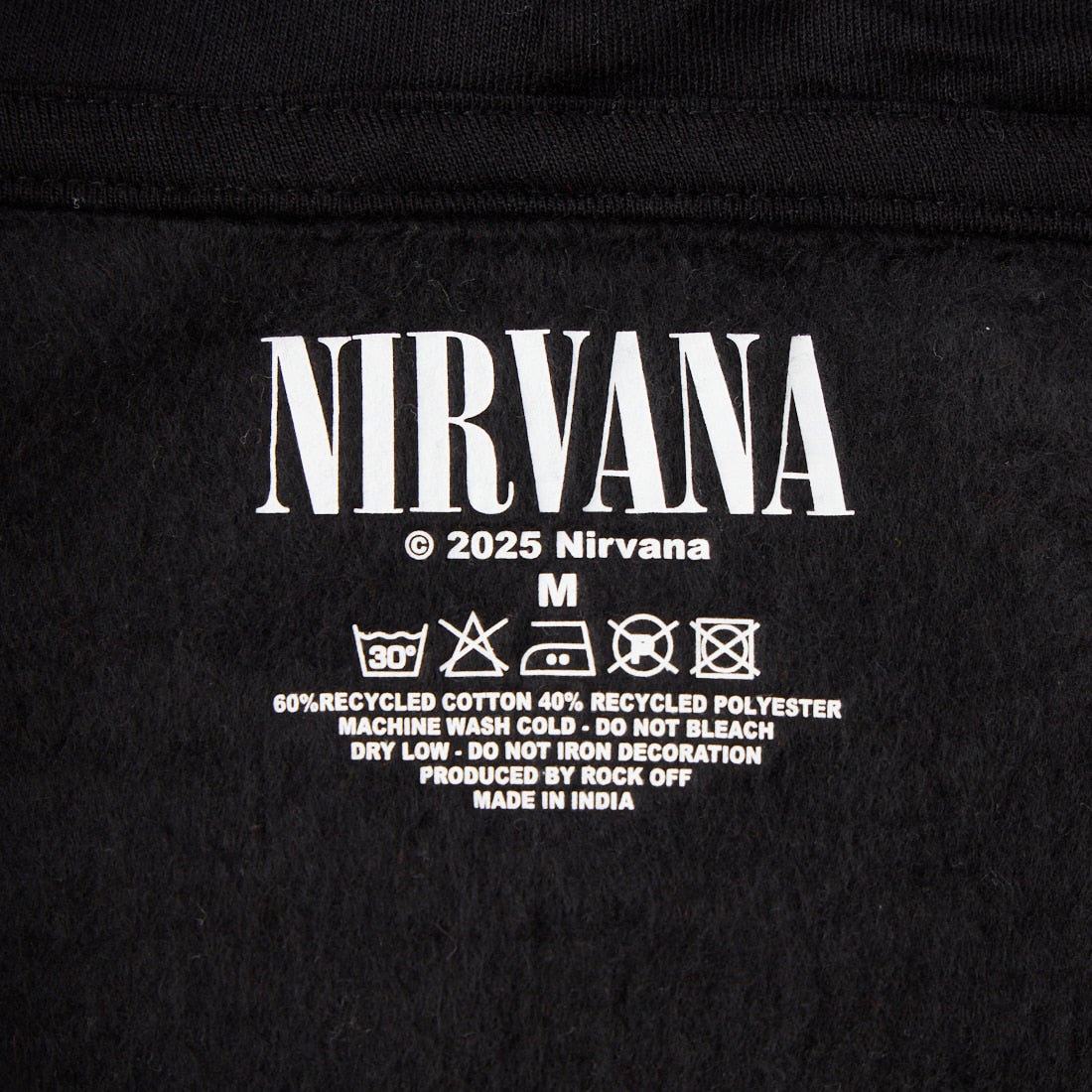 MUSIC TEE [ミュージックティー] NIRVANA ハッピーフェイスフルジップパーカー [HAPPY-FACE] BLACK