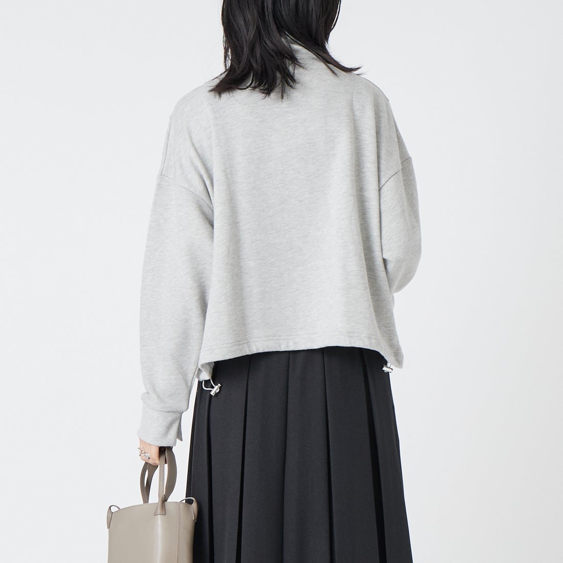 Jf Ready Made [ジェイエフレディメイド] 裏毛ジップブルゾン [3206101] 821 ﾓｸｸﾞﾚｰ &&モデル身長：162cm 着用サイズ：F&&