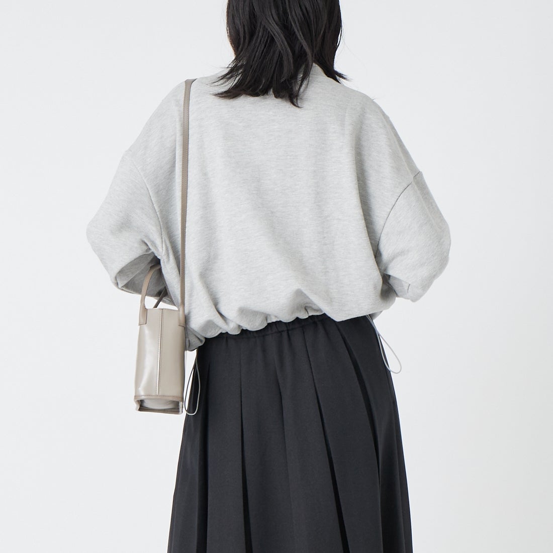 Jf Ready Made [ジェイエフレディメイド] 裏毛ジップブルゾン [3206101] 821 ﾓｸｸﾞﾚｰ &&モデル身長：162cm 着用サイズ：F&&