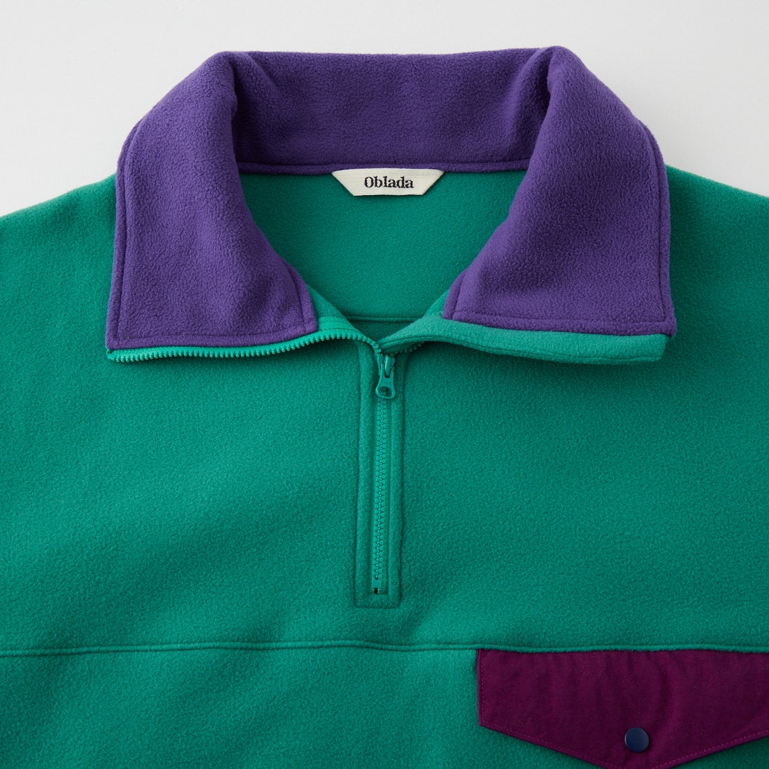 Oblada [オブラダ] フリースハーフジップトップス [F2610CU09] GREEN/PURP