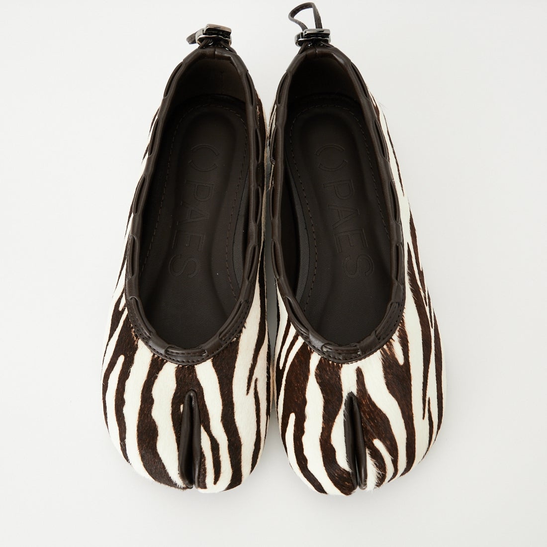 PAES [ペイズ] カーフストリングフラットシューズ [CALF-STRING-FLAT] MOCHAZEBRA