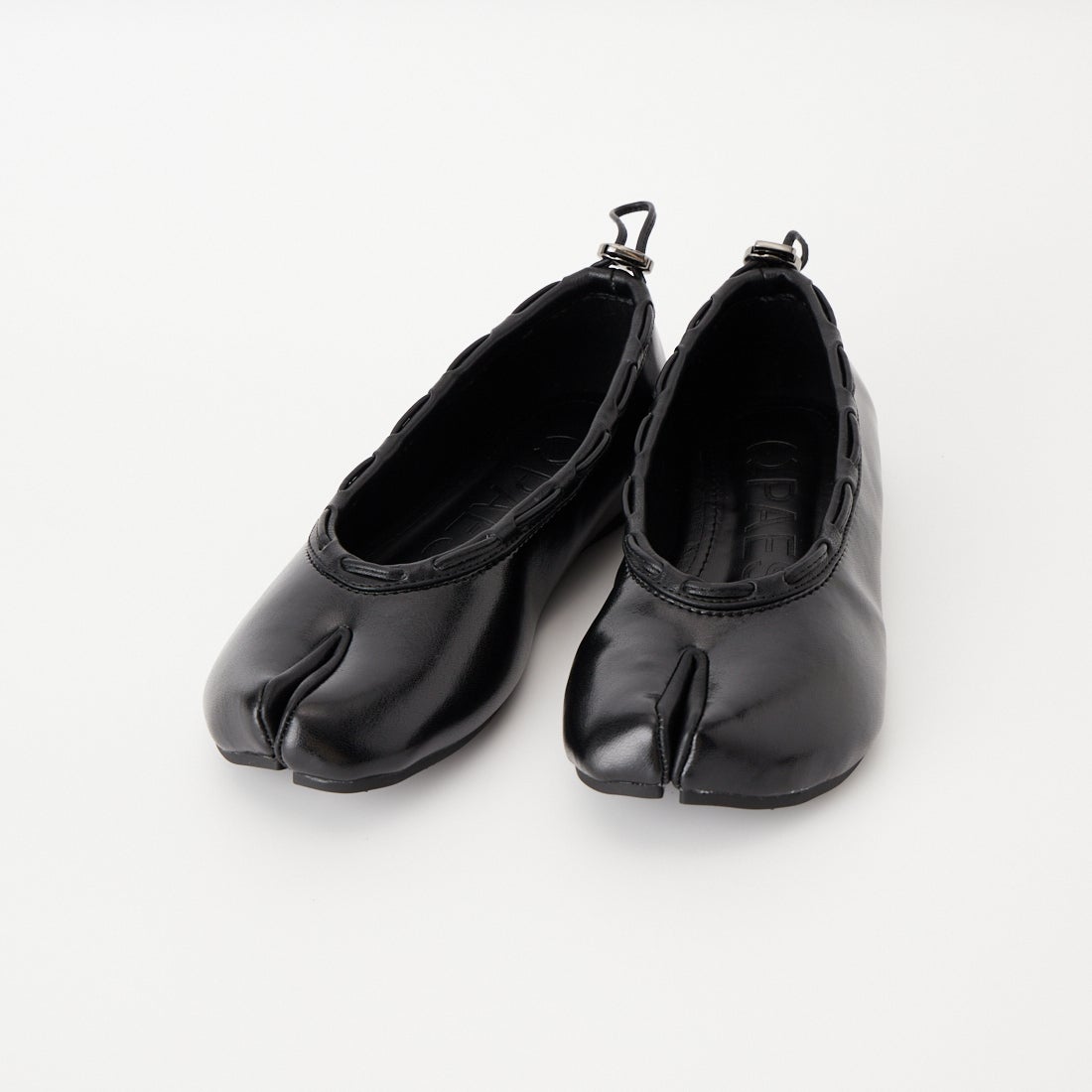 PAES [ペイズ] レザーストリングフラットシューズ [LEATHER-STRING-FLAT] BLACK