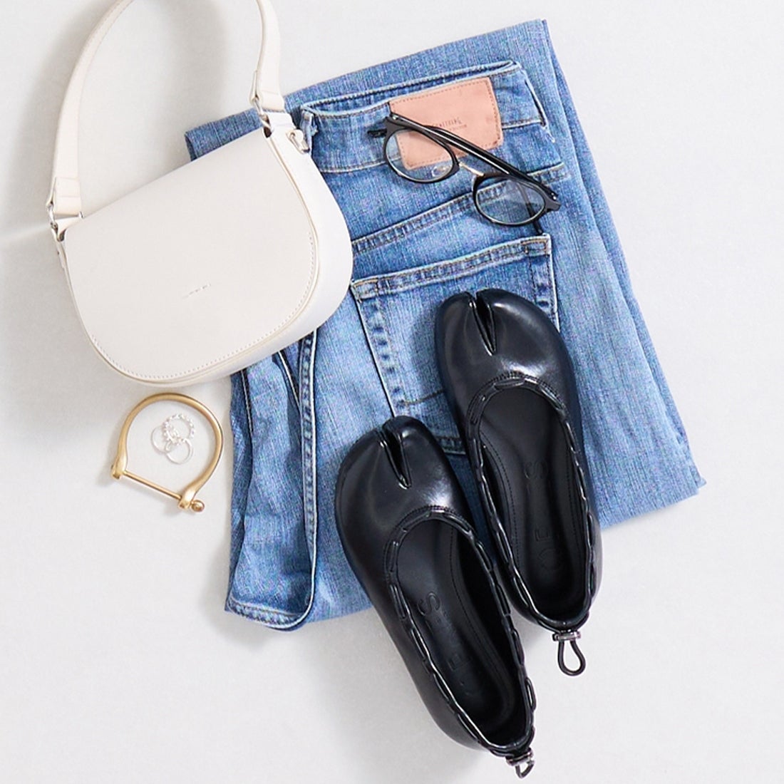 PAES [ペイズ] レザーストリングフラットシューズ [LEATHER-STRING-FLAT] BLACK