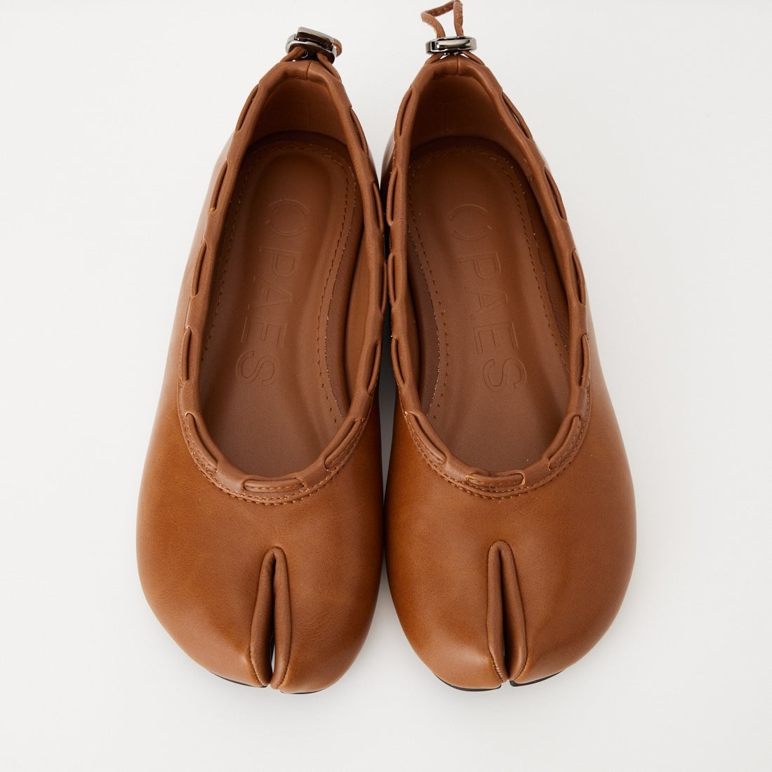 PAES [ペイズ] レザーストリングフラットシューズ [LEATHER-STRING-FLAT] BROWN