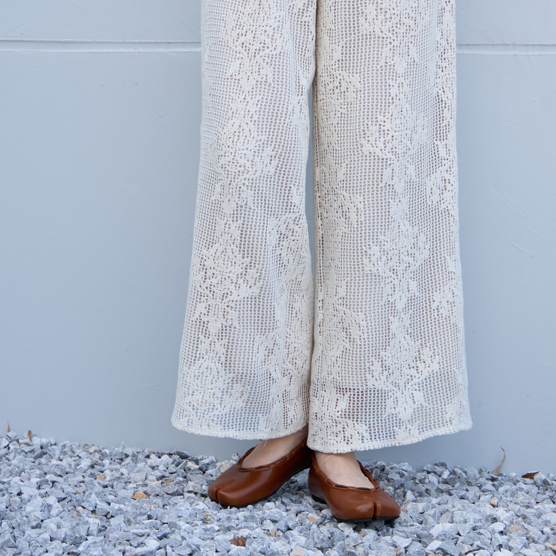 PAES [ペイズ] レザーストリングフラットシューズ [LEATHER-STRING-FLAT] BROWN