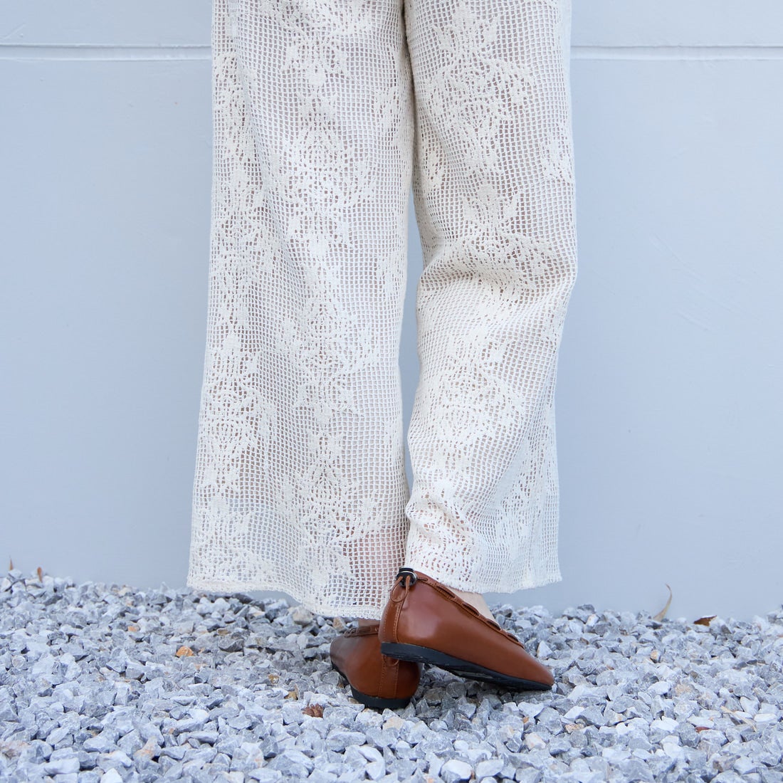 PAES [ペイズ] レザーストリングフラットシューズ [LEATHER-STRING-FLAT] BROWN
