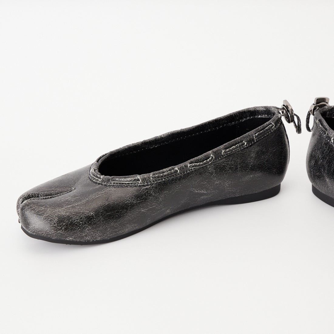 PAES [ペイズ] レザーストリングフラットシューズ [LEATHER-STRING-FLAT] VINT.BLACK