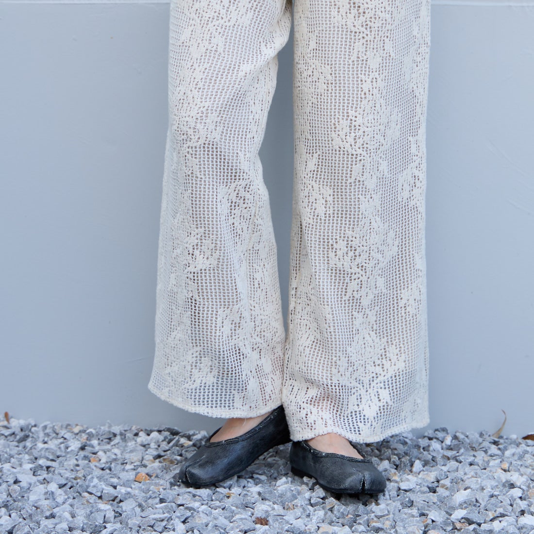 PAES [ペイズ] レザーストリングフラットシューズ [LEATHER-STRING-FLAT] VINT.BLACK