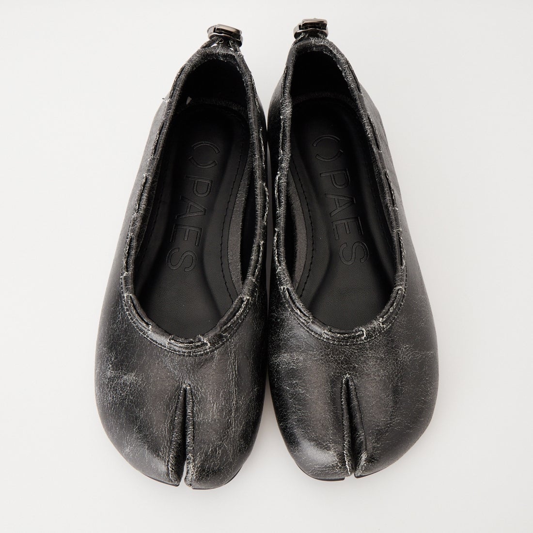 PAES [ペイズ] レザーストリングフラットシューズ [LEATHER-STRING-FLAT] VINT.BLACK
