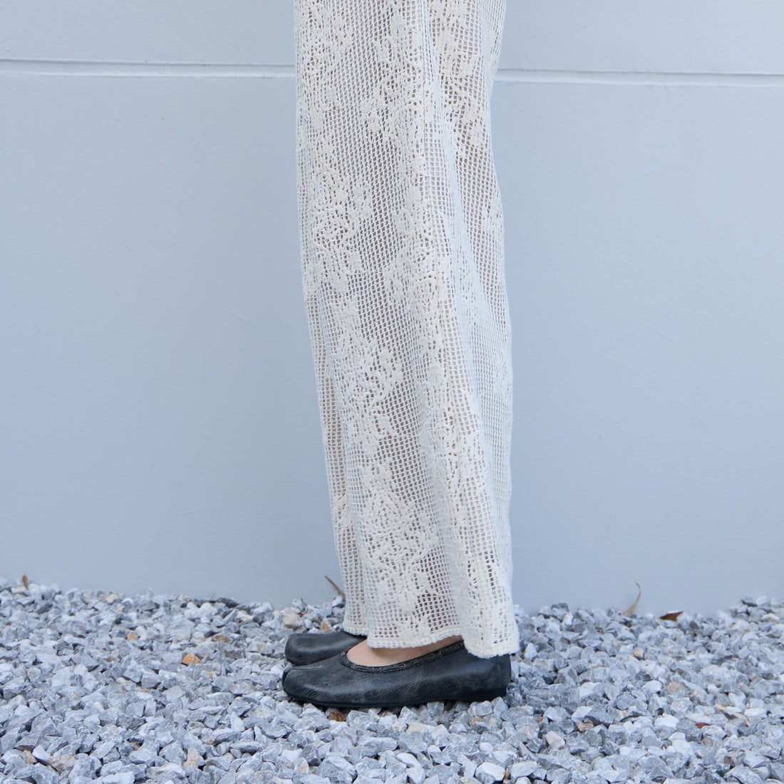 PAES [ペイズ] レザーストリングフラットシューズ [LEATHER-STRING-FLAT] VINT.BLACK