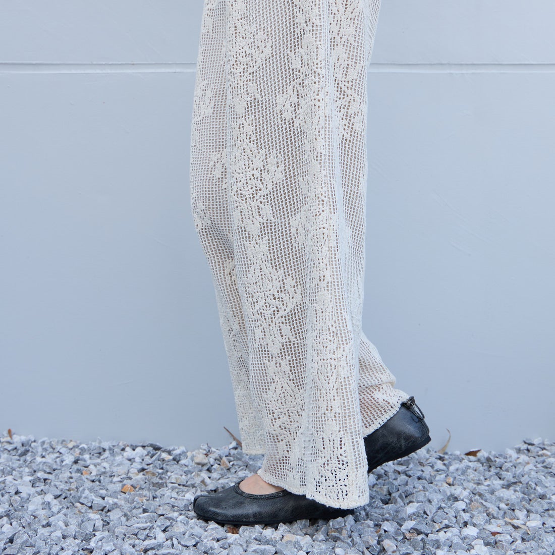 PAES [ペイズ] レザーストリングフラットシューズ [LEATHER-STRING-FLAT] VINT.BLACK