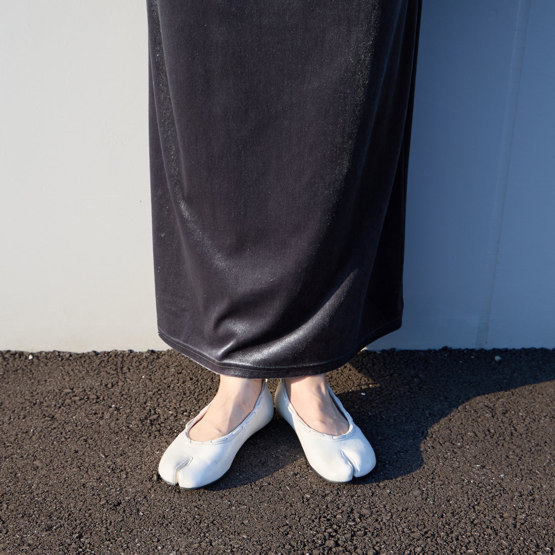 PAES [ペイズ] レザーストリングフラットシューズ [LEATHER-STRING-FLAT] VINT.WHITE