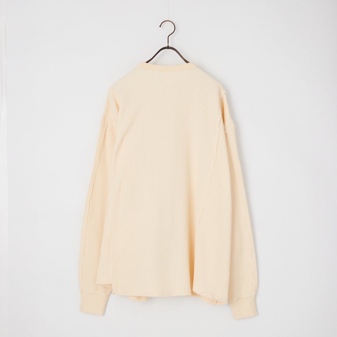 Health knit [ヘルスニット] OLD PARK コラボワッフルヘンリーネックTシャツ [HR-OLD05] 01 WHITE