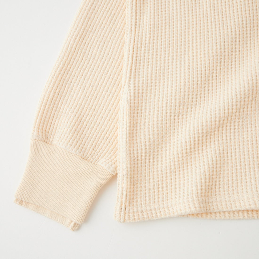 Health knit [ヘルスニット] OLD PARK コラボワッフルヘンリーネックTシャツ [HR-OLD05] 01 WHITE