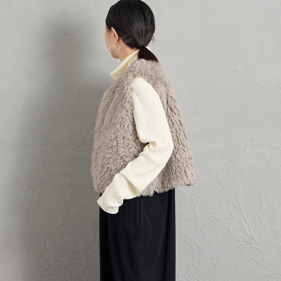le glazik [ルグラジック] エコファージレ [LG-B0423FPT] LT.GREY &&モデル身長：150cm 着用サイズ：36&&