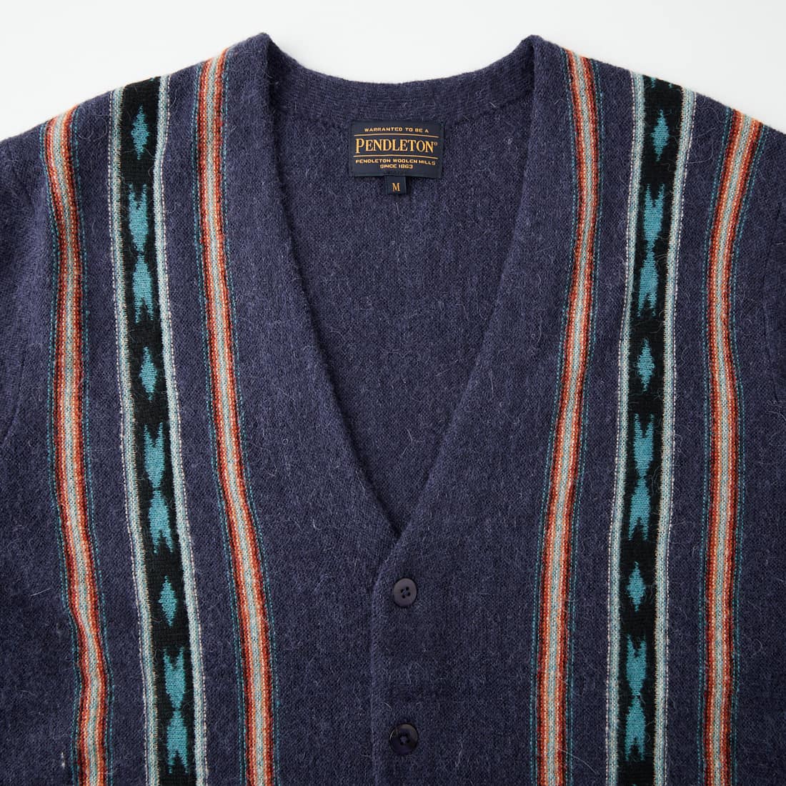 PENDLETON [ペンドルトン] アルパカ混 ネイティブストライプカーディガン [6575-6012] 67 NAVY RI
