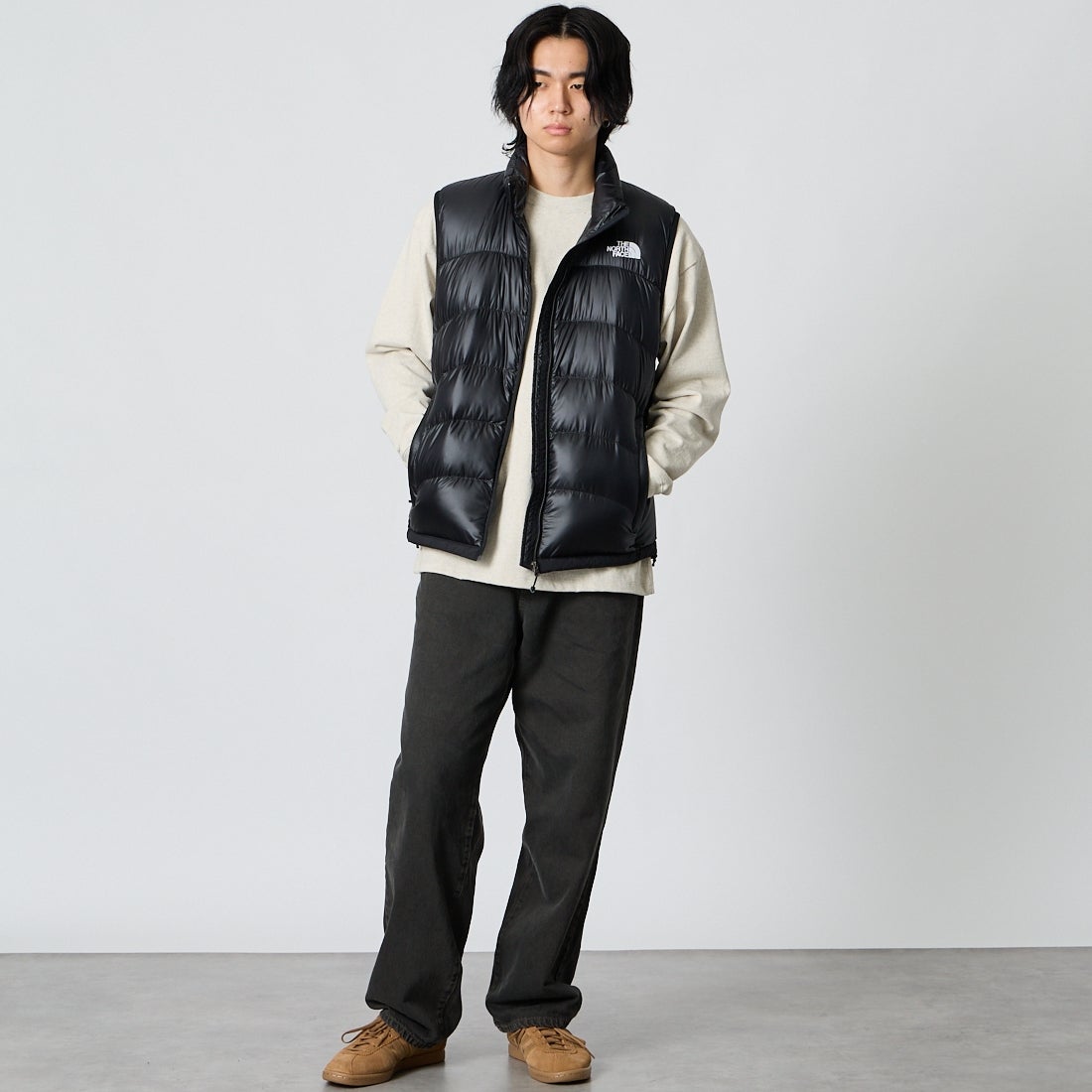 THE NORTH FACE [ザ ノースフェイス] アコンカグアベスト [ND92452] K &&モデル身長：177cm 着用サイズ：M&&