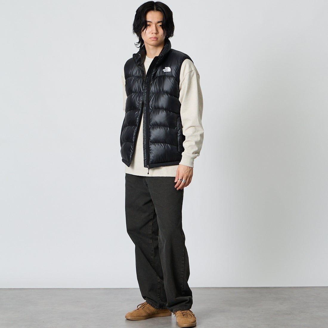 THE NORTH FACE [ザ ノースフェイス] アコンカグアベスト [ND92452] K &&モデル身長：177cm 着用サイズ：M&&