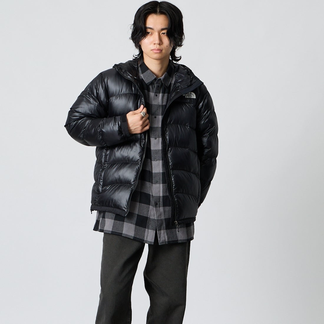 THE NORTH FACE [ザ ノースフェイス] アコンカグアフーディ [ND92554] K &&モデル身長：177cm 着用サイズ：M&&