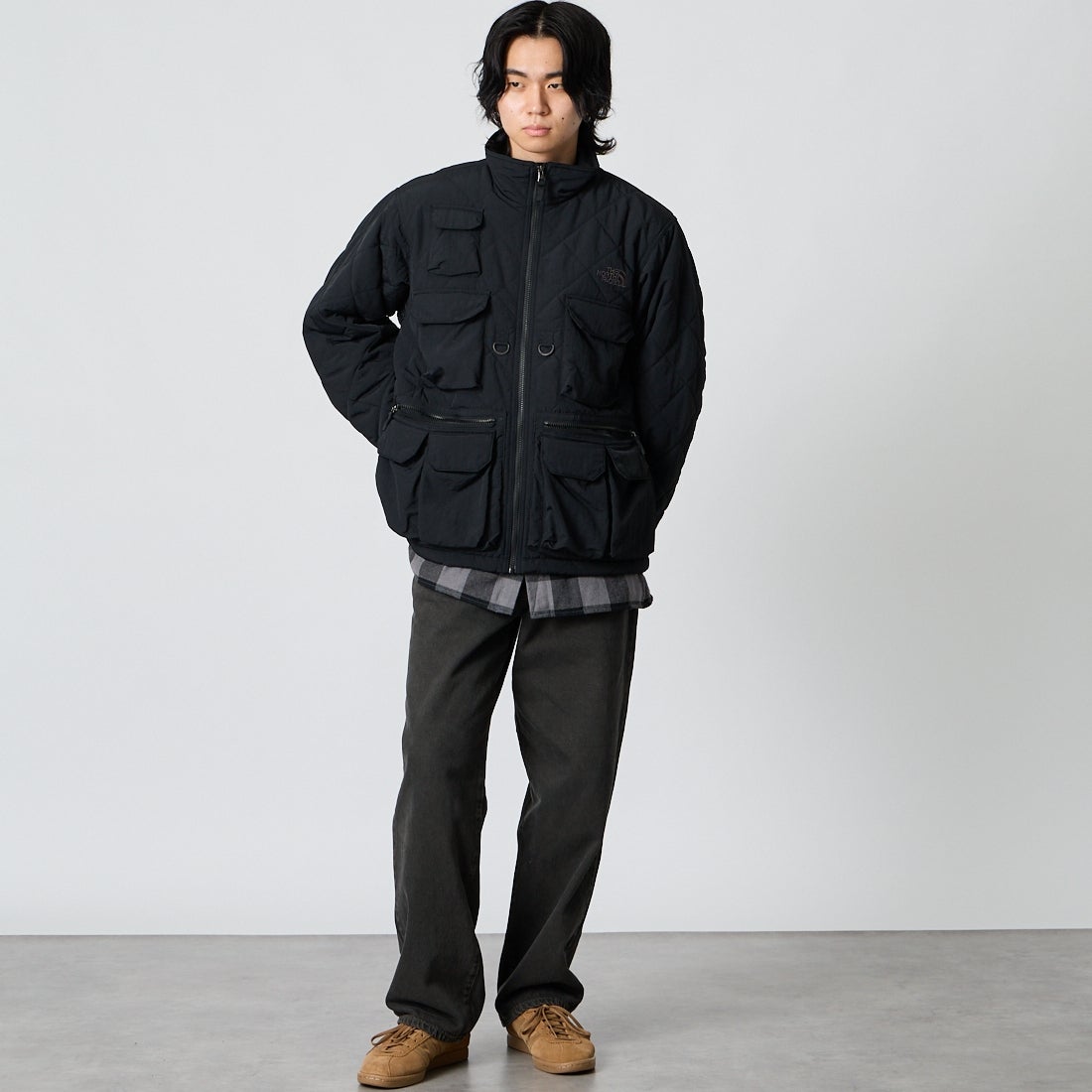 THE NORTH FACE [ザ ノースフェイス] キルティングユーティリティジャケット [NY82630] K &&モデル身長：177cm 着用サイズ：M&&