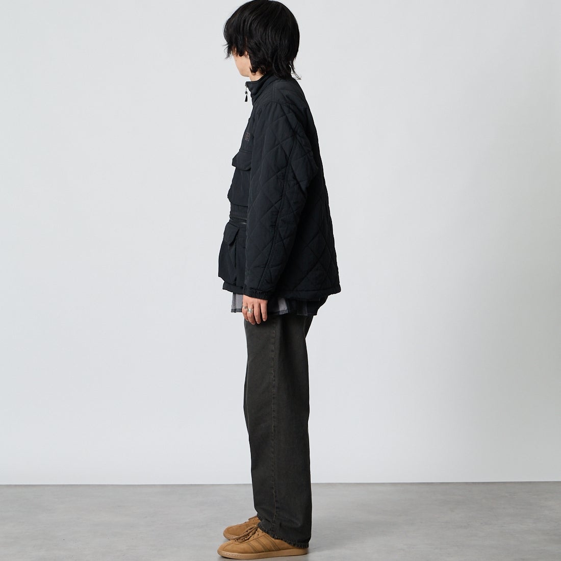 THE NORTH FACE [ザ ノースフェイス] キルティングユーティリティジャケット [NY82630] K &&モデル身長：177cm 着用サイズ：M&&