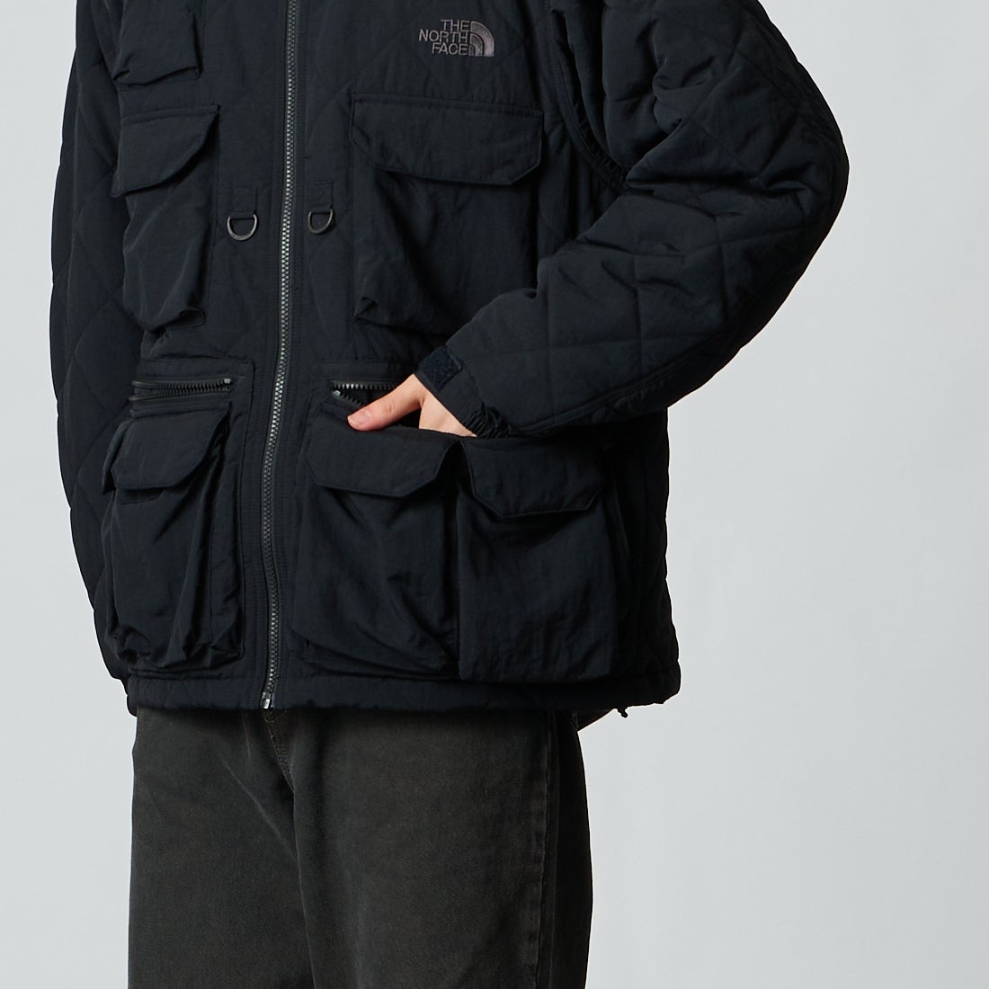 THE NORTH FACE [ザ ノースフェイス] キルティングユーティリティジャケット [NY82630] K &&モデル身長：177cm 着用サイズ：M&&