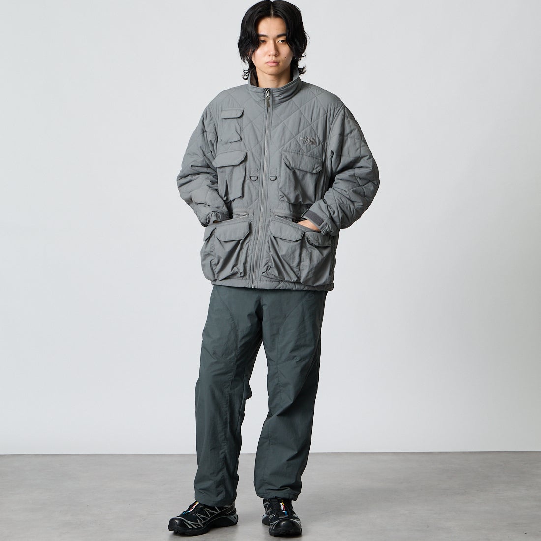 THE NORTH FACE [ザ ノースフェイス] キルティングユーティリティジャケット [NY82630] SP &&モデル身長：177cm 着用サイズ：M&&
