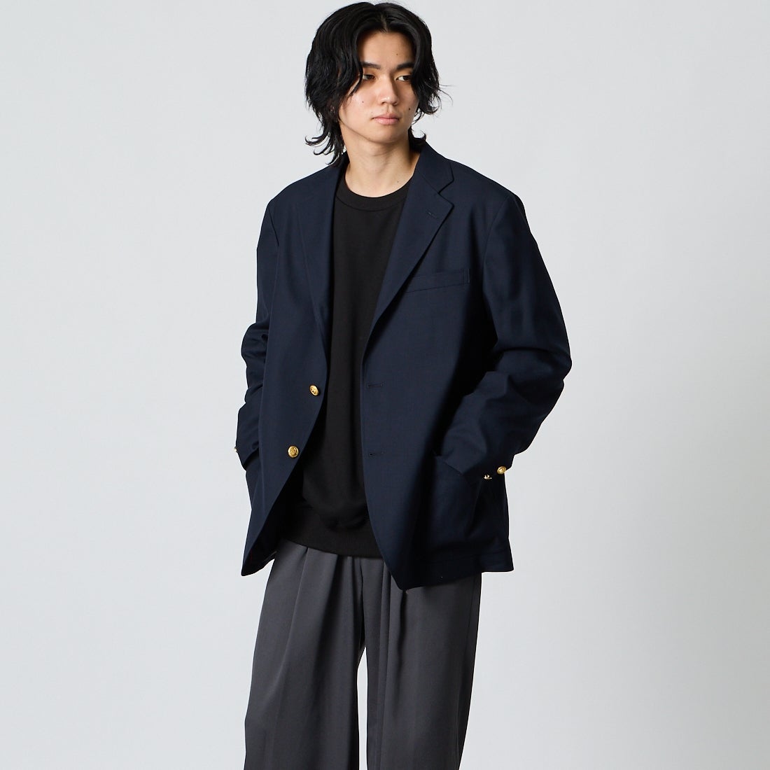 NAVY 075&&モデル身長：177cm 着用サイズ：38&&