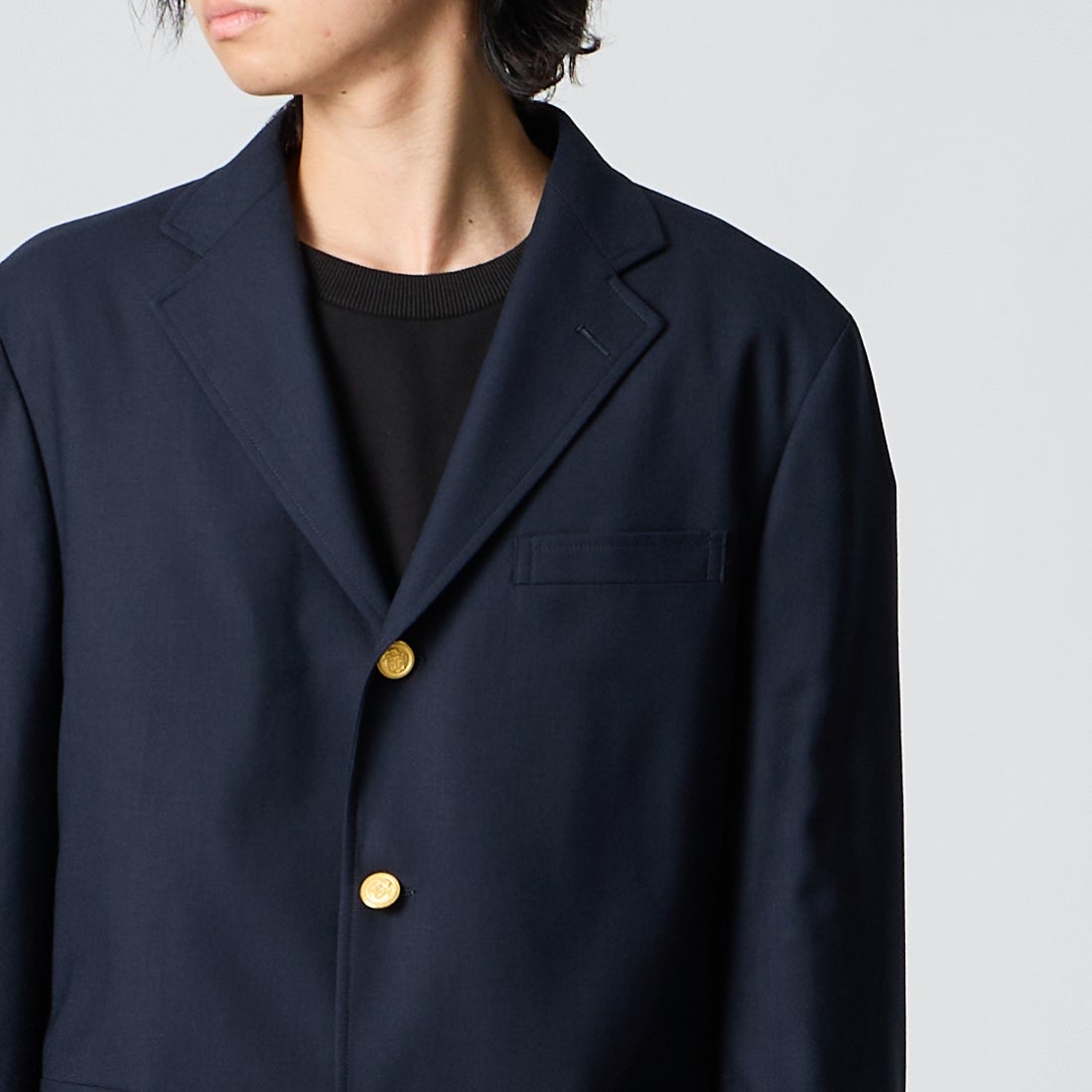 J.PRESS [ジェイプレス] バギーフィットシングルブレストブレザー [BZ-OA-LW-0002] NAVY 075 &&モデル身長：177cm 着用サイズ：38&&