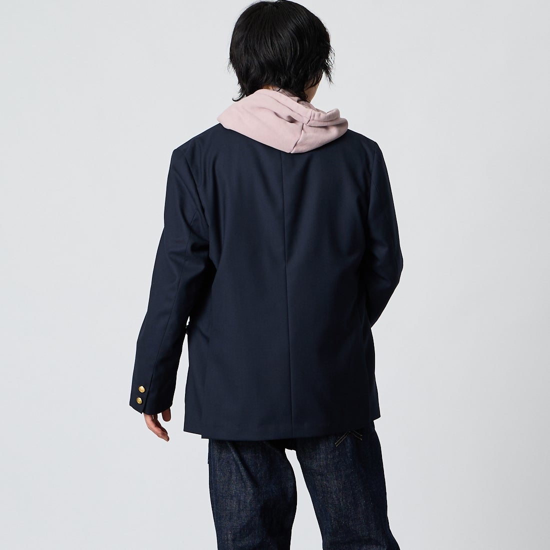 J.PRESS [ジェイプレス] バギーフィットダブルブレストブレザー [BZ-OA-LW-0022] NAVY 075 &&モデル身長：177cm 着用サイズ：38&&