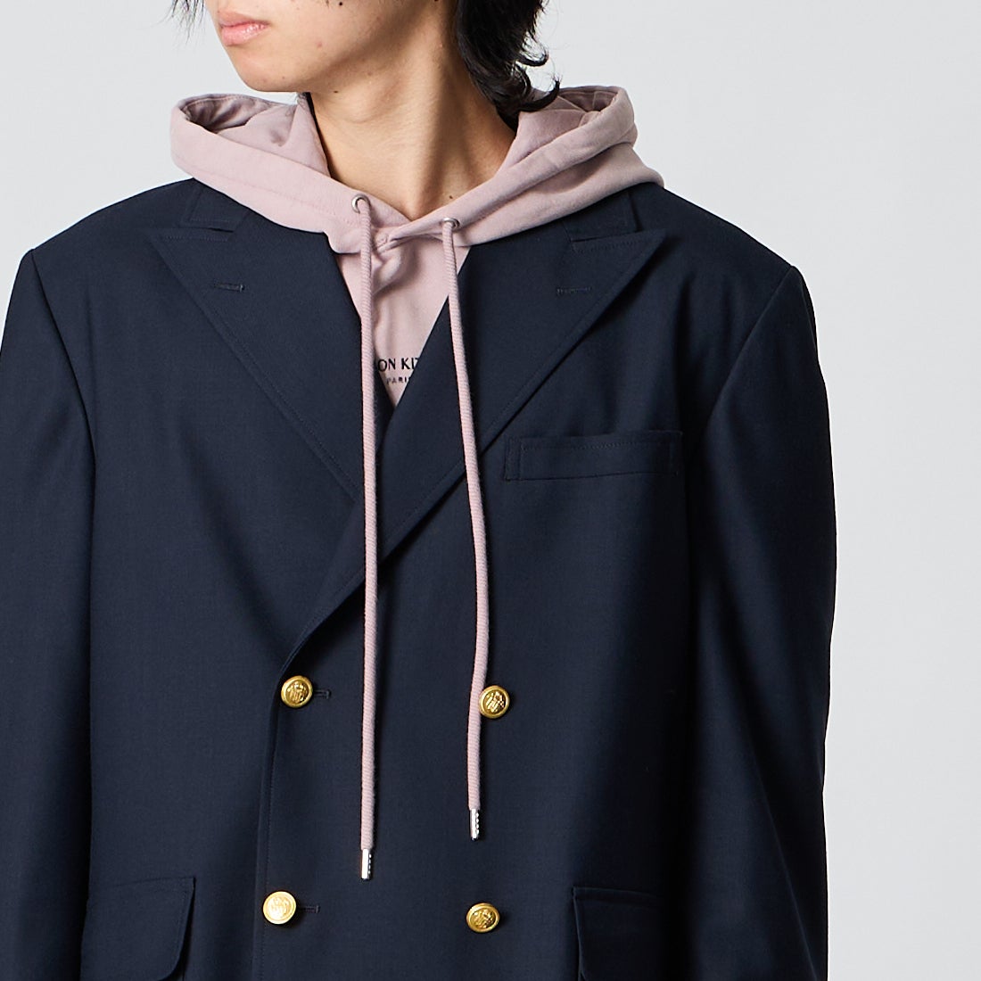 J.PRESS [ジェイプレス] バギーフィットダブルブレストブレザー [BZ-OA-LW-0022] NAVY 075 &&モデル身長：177cm 着用サイズ：38&&