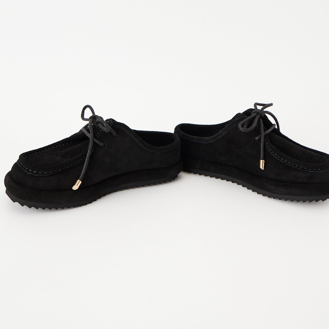 Caminando [カミナンド] スエードレースアップミュール [C26-19] BLACK
