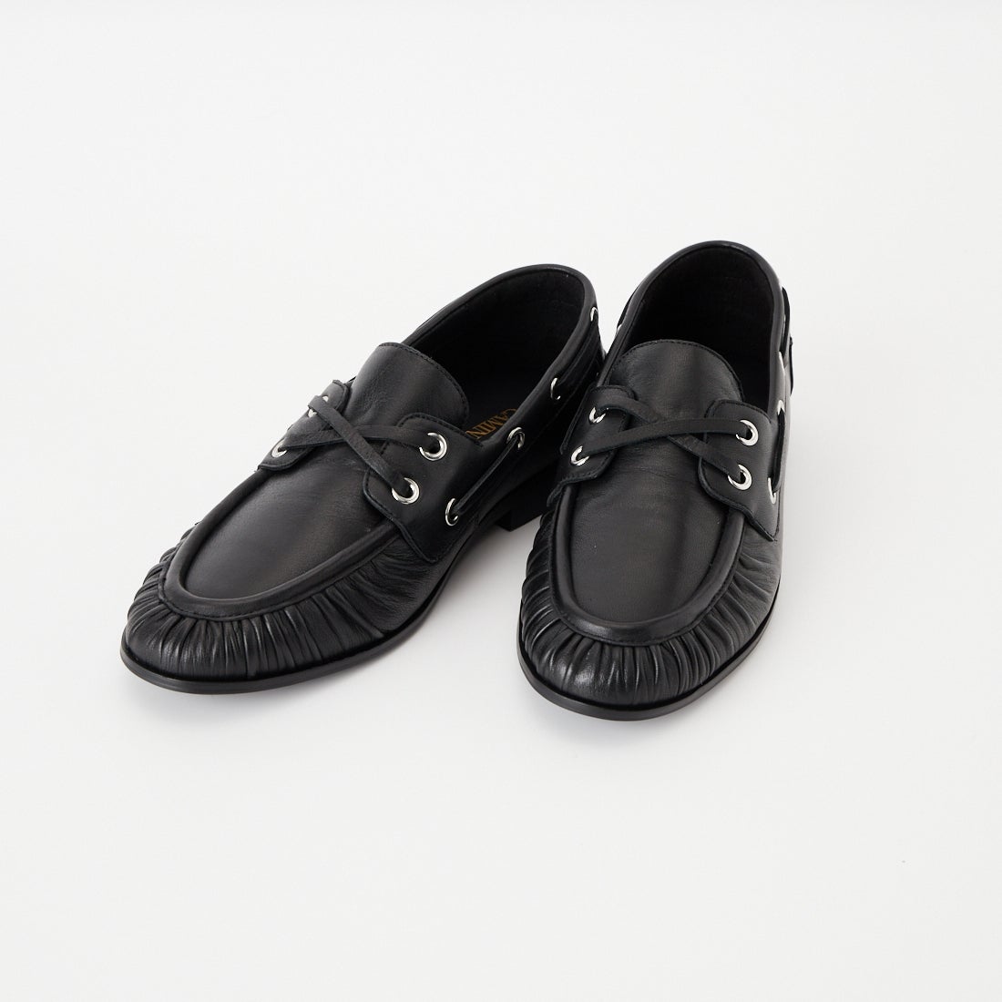 Caminando [カミナンド] プリーツデッキシューズ [C26-14] BLACK