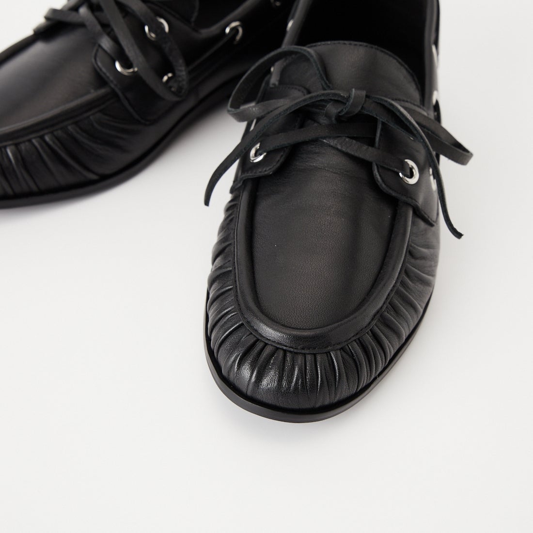 Caminando [カミナンド] プリーツデッキシューズ [C26-14] BLACK