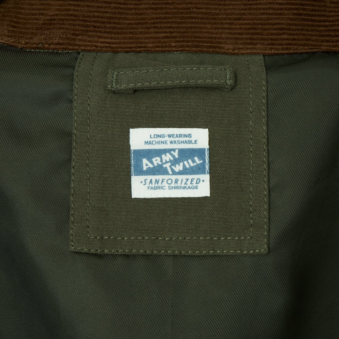 ARMY TWILL SANFORIZED [アーミーツイル サンフォライズド] 別注 中綿入り FIREMANミリタリージャケット [AM-2654501-INT-JF] SAGE